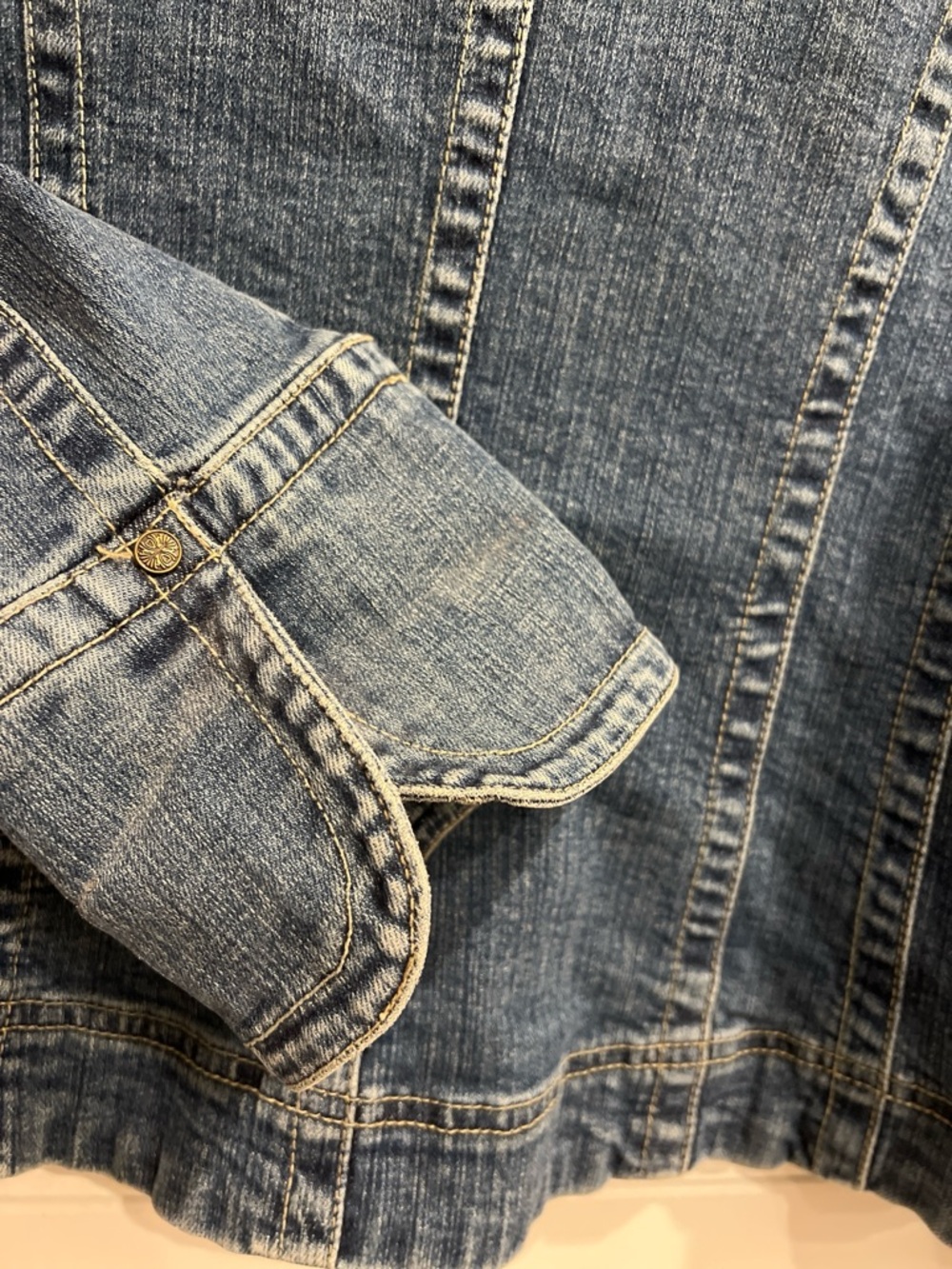 Live a Little (LAL) Classic Blue Stretch Denim Petite Jacket - PXL - Picture 9 of 10